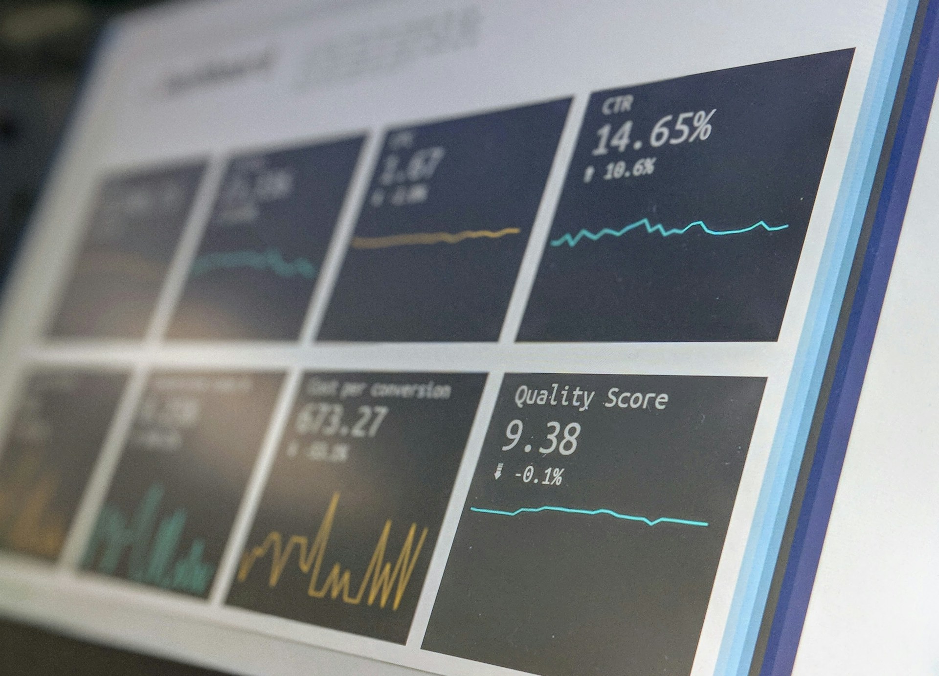 Professional analyzing business analytics dashboard